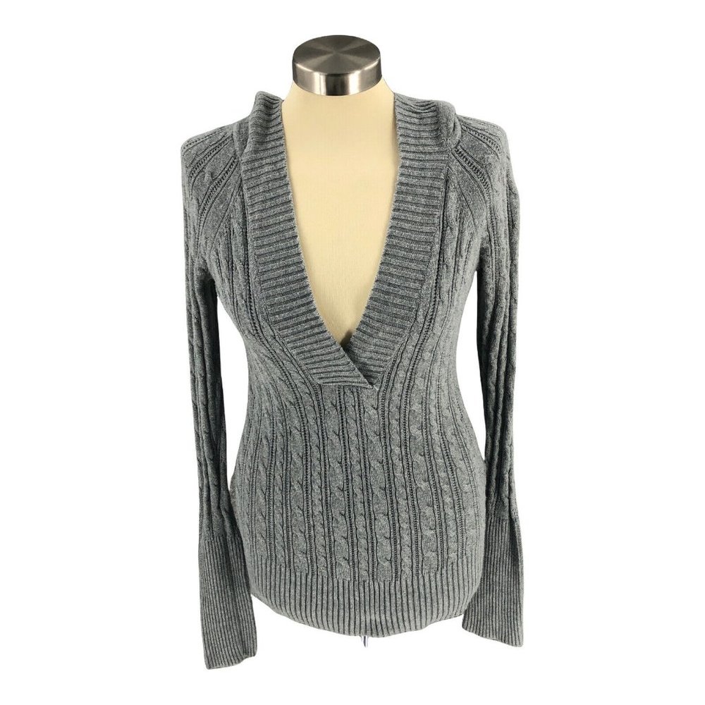 American Eagle Outfitters Womens Sweater Medium Gray Pullover Long Sleeve Hoodie